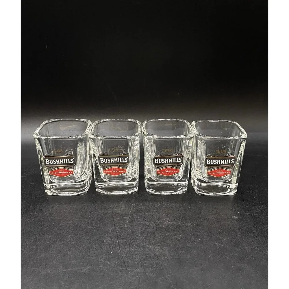 BUSHMILLS 1608 Shot Glasses Square Triple Distilled slot 4